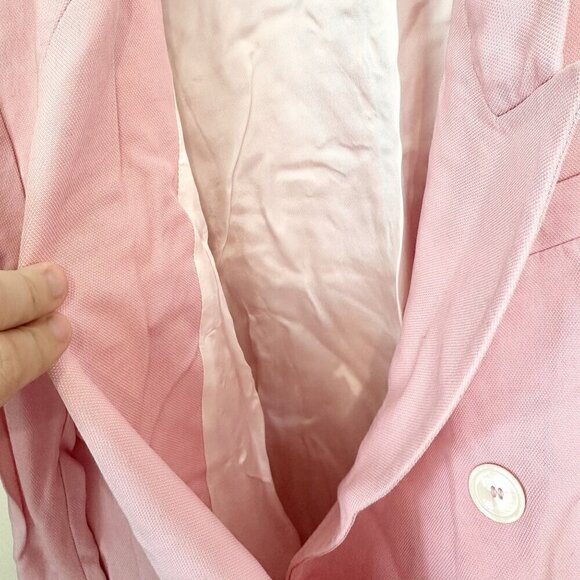Zara Oversized Pink Double Breasted Blazer Jacket - Size: Large - Picture 5 of 14